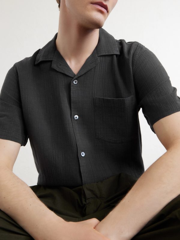 Convertible-Collar Checked Cotton Shirt - CU Convertible-Collar Checked Cotton Shirt - CU