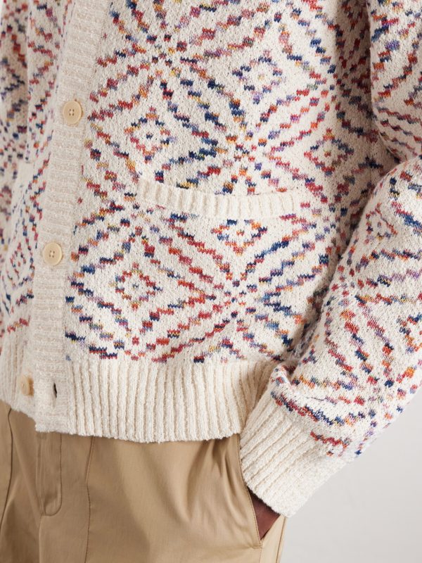 Mandala Jacquard-Knit Pima Cotton Cardigan - CU Mandala Jacquard-Knit Pima Cotton Cardigan - CU