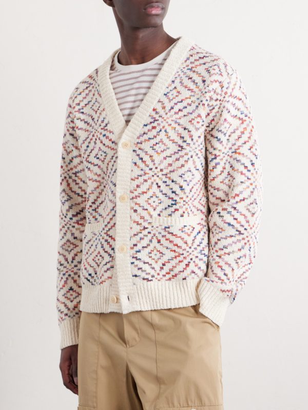 Mandala Jacquard-Knit Pima Cotton Cardigan - FR Mandala Jacquard-Knit Pima Cotton Cardigan - FR