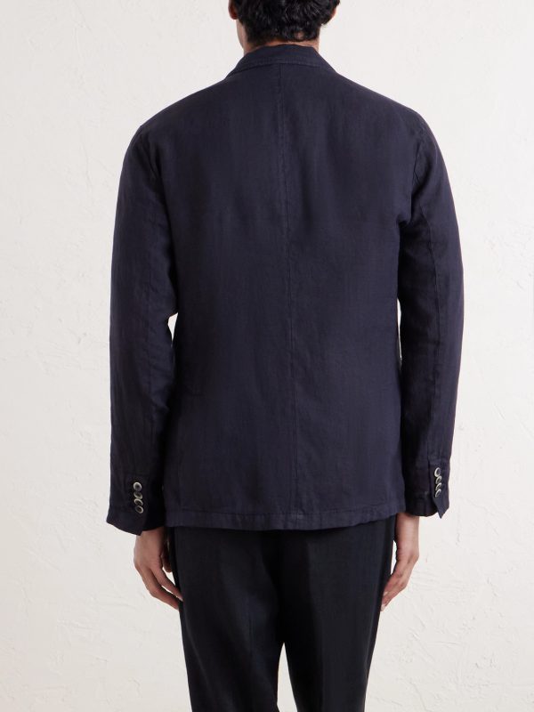 Aaron Garment-Dyed Linen Blazer - BK