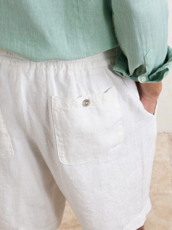 Samuel Straight-Leg Linen Drawstring Shorts - CU Samuel Straight-Leg Linen Drawstring Shorts - CU