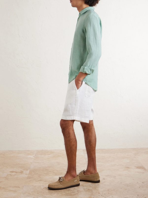 Samuel Straight-Leg Linen Drawstring Shorts - OU Samuel Straight-Leg Linen Drawstring Shorts - OU