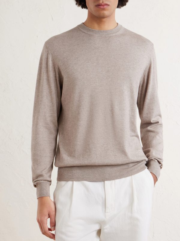 Cotton and Cashmere-Blend Sweater - FR