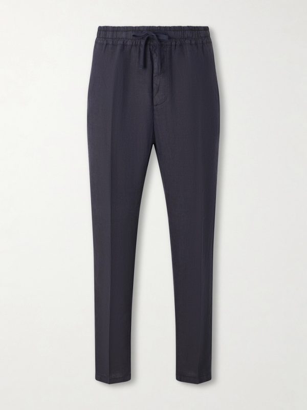Mattia Straight-Leg Linen Drawstring Trousers