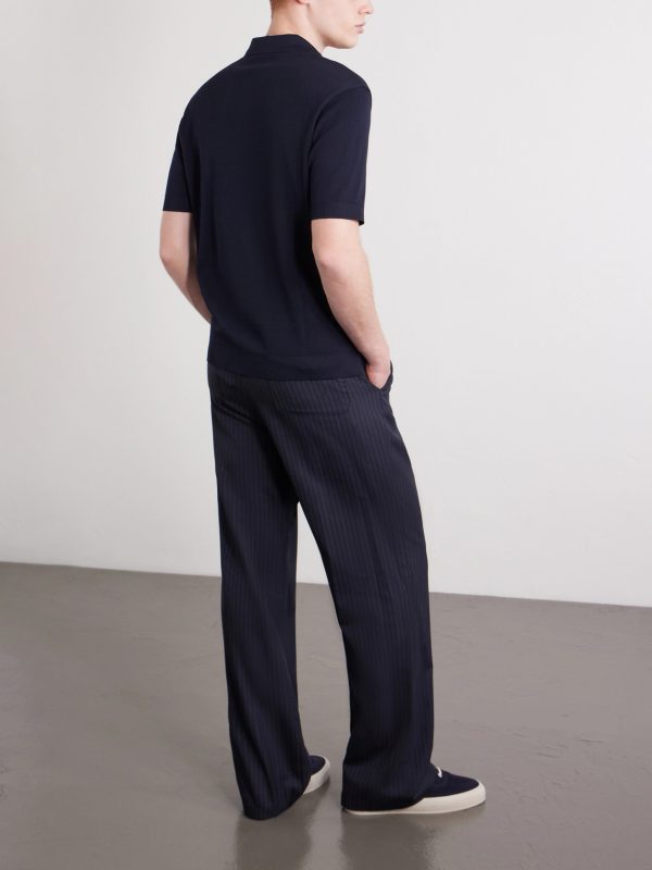 Pierre Honeycomb-Knit Cotton-Piqué Polo Shirt - BK Pierre Honeycomb-Knit Cotton-Piqué Polo Shirt - BK