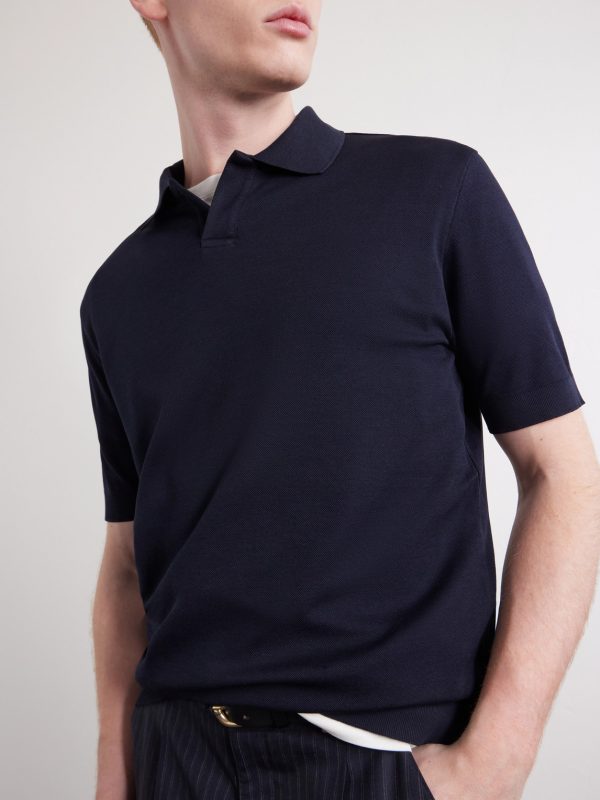 Pierre Honeycomb-Knit Cotton-Piqué Polo Shirt - CU Pierre Honeycomb-Knit Cotton-Piqué Polo Shirt - CU