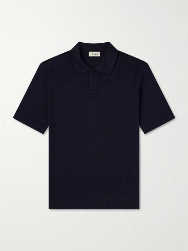 Pierre Honeycomb-Knit Cotton-Piqué Polo Shirt Pierre Honeycomb-Knit Cotton-Piqué Polo Shirt