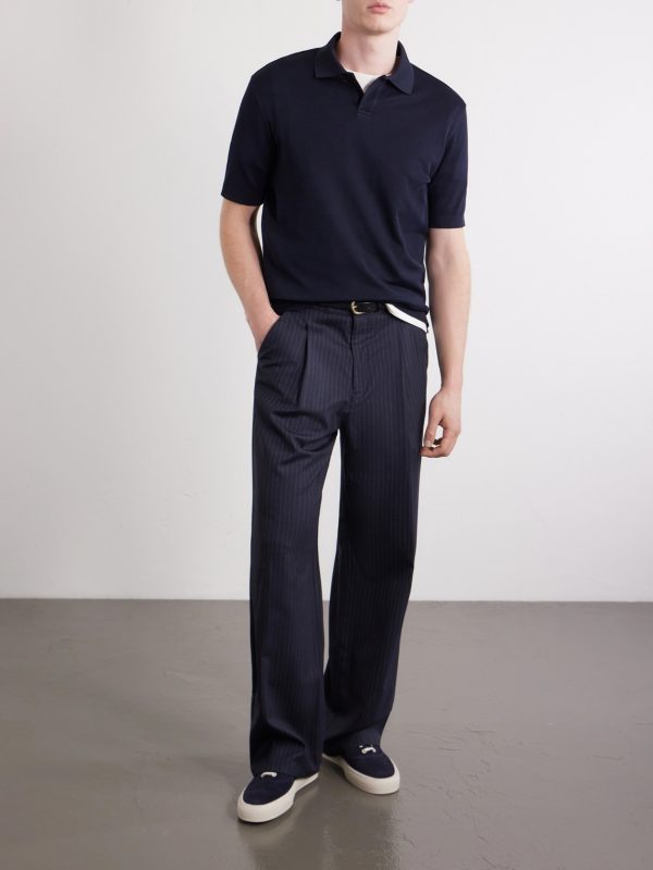 Pierre Honeycomb-Knit Cotton-Piqué Polo Shirt - OU Pierre Honeycomb-Knit Cotton-Piqué Polo Shirt - OU