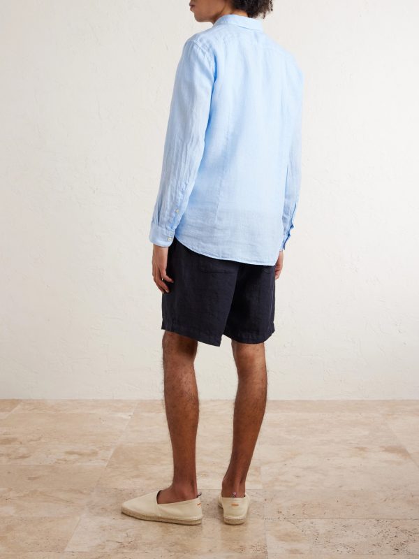 Samuel Straight-Leg Linen Drawstring Shorts - BK