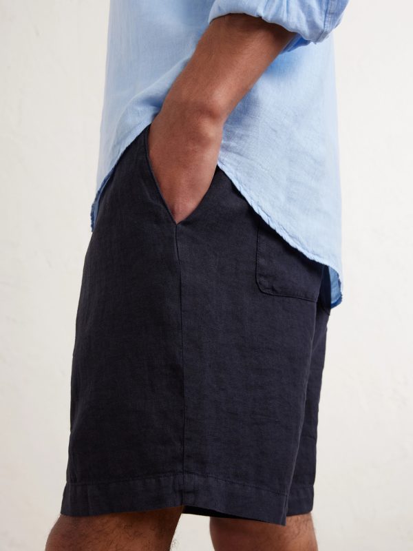 Samuel Straight-Leg Linen Drawstring Shorts - CU