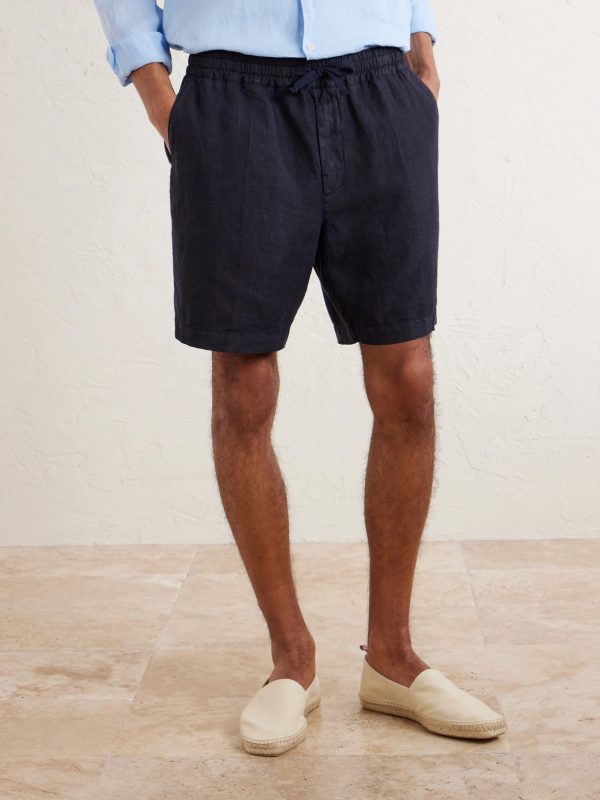 Samuel Straight-Leg Linen Drawstring Shorts - FR