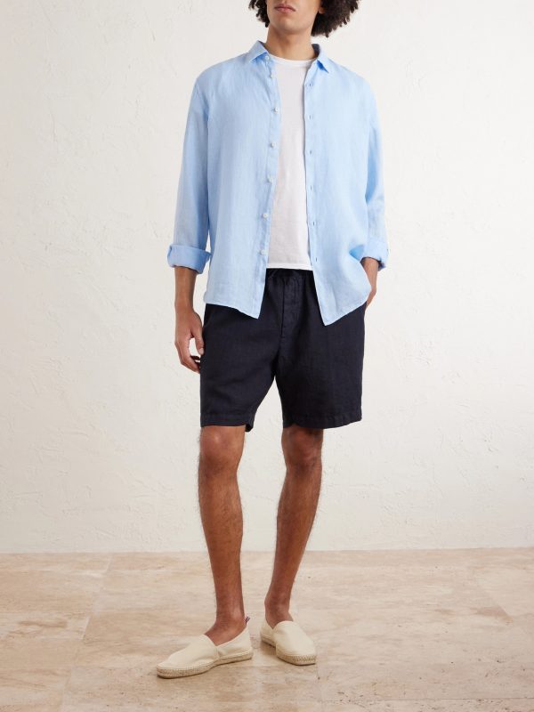 Samuel Straight-Leg Linen Drawstring Shorts - OU