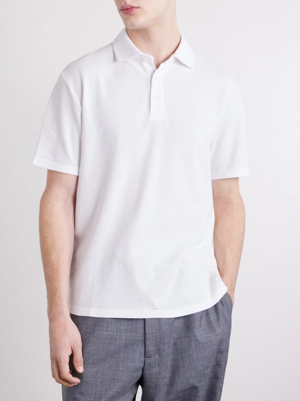 Greg Cotton-Blend Piqué Polo Shirt - FR Greg Cotton-Blend Piqué Polo Shirt - FR