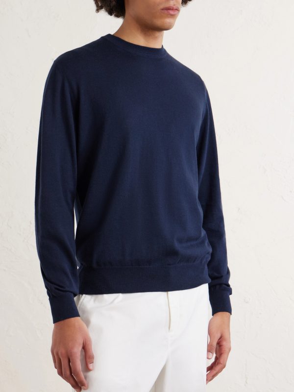 Cotton and Cashmere-Blend Sweater - FR