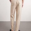 Mattia Straight-Leg Linen Drawstring Trousers - BK Mattia Straight-Leg Linen Drawstring Trousers - BK