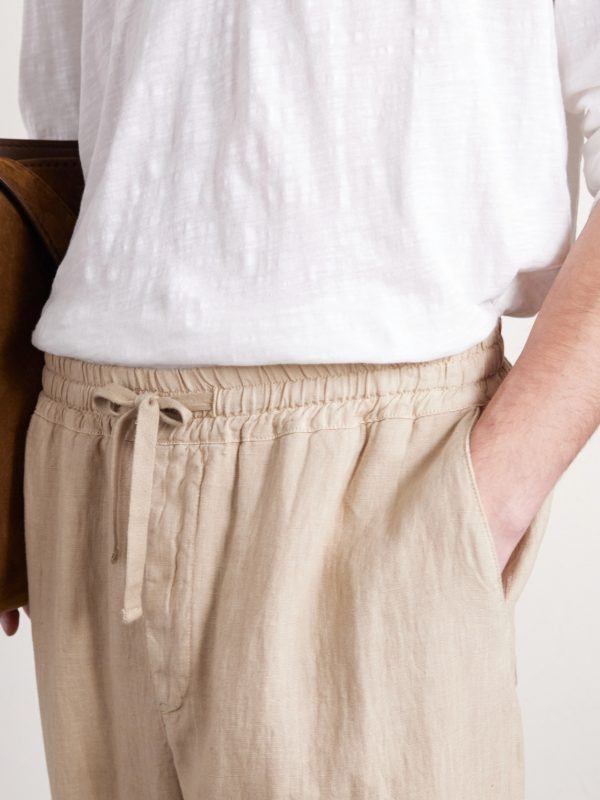 Mattia Straight-Leg Linen Drawstring Trousers - CU Mattia Straight-Leg Linen Drawstring Trousers - CU