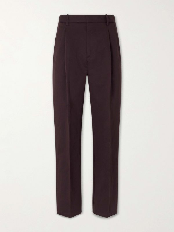 Orval Straight-Leg Cotton and Linen-Blend Gabardine Trousers