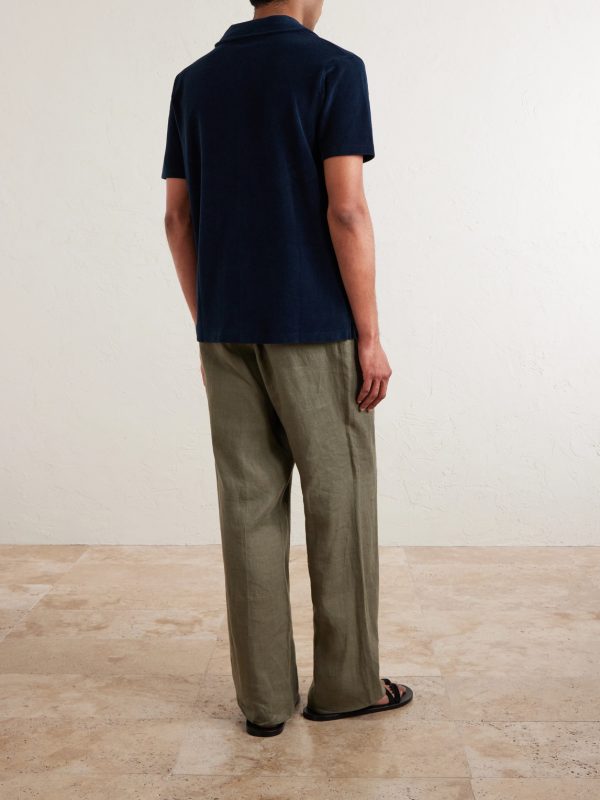 Harvey Camp-Collar Cotton-Terry Shirt - BK Harvey Camp-Collar Cotton-Terry Shirt - BK
