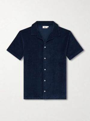 Harvey Camp-Collar Cotton-Terry Shirt Harvey Camp-Collar Cotton-Terry Shirt
