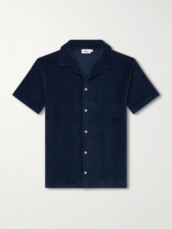 Harvey Camp-Collar Cotton-Terry Shirt Harvey Camp-Collar Cotton-Terry Shirt