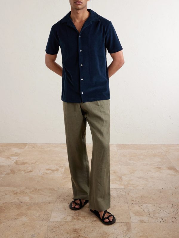 Harvey Camp-Collar Cotton-Terry Shirt - OU Harvey Camp-Collar Cotton-Terry Shirt - OU