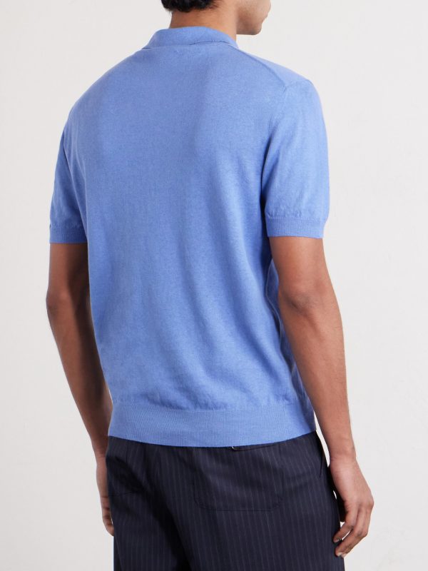 Linen and Cotton-Blend Polo Shirt - BK Linen and Cotton-Blend Polo Shirt - BK