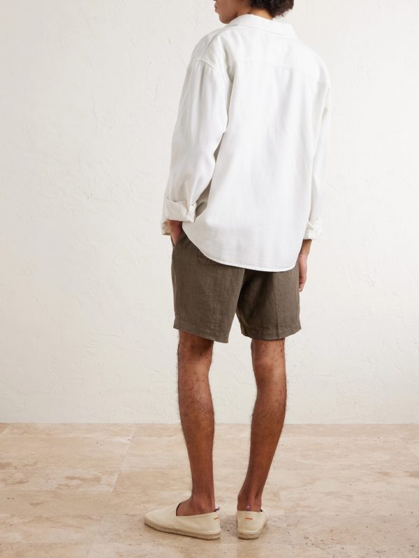 Samuel Straight-Leg Linen Shorts - BK