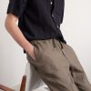 Mattia Straight-Leg Linen Drawstring Trousers - CU