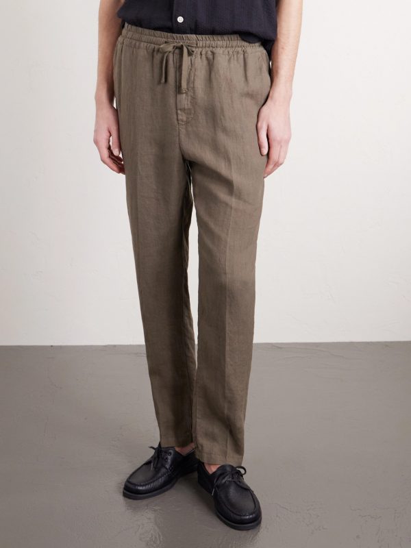 Mattia Straight-Leg Linen Drawstring Trousers - FR