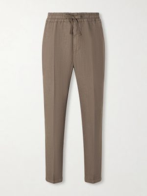 Mattia Straight-Leg Linen Drawstring Trousers Mattia Straight-Leg Linen Drawstring Trousers