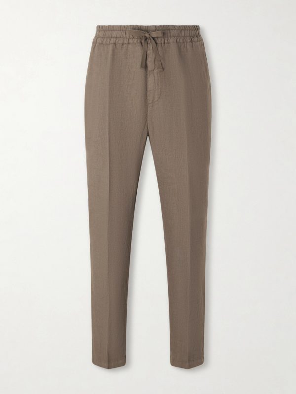 Mattia Straight-Leg Linen Drawstring Trousers