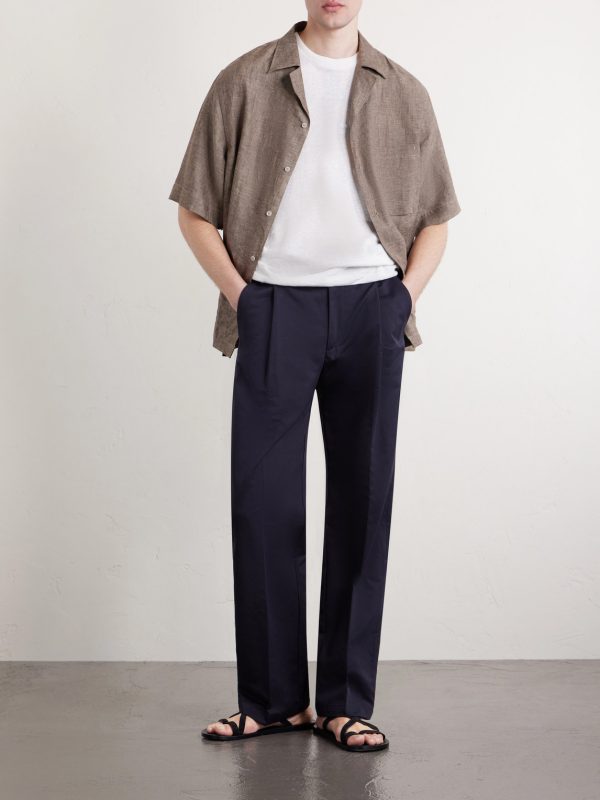 Orval Cotton and Linen-Blend Gabardine Trousers - OU Orval Cotton and Linen-Blend Gabardine Trousers - OU