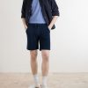 Straight-Leg Cotton-Terry Bermuda Shorts - OU Straight-Leg Cotton-Terry Bermuda Shorts - OU