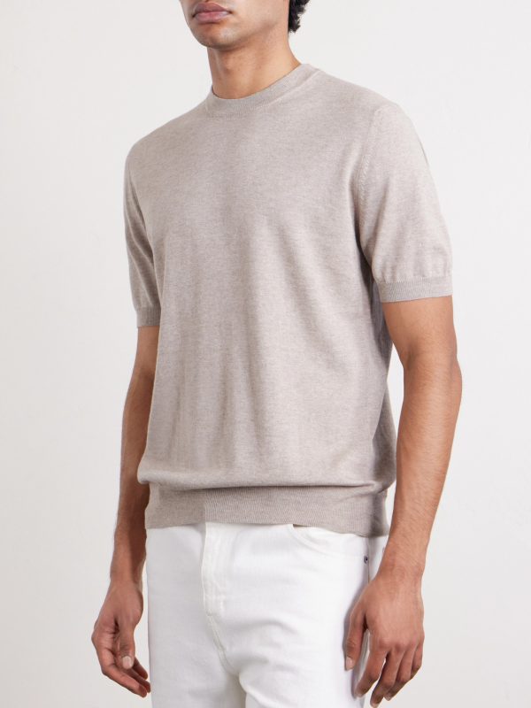 Cotton and Cashmere-Blend T-Shirt - FR Cotton and Cashmere-Blend T-Shirt - FR