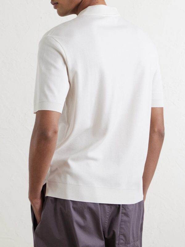 Pierre Honeycomb-Knit Cotton-Piqué Polo Shirt - BK Pierre Honeycomb-Knit Cotton-Piqué Polo Shirt - BK