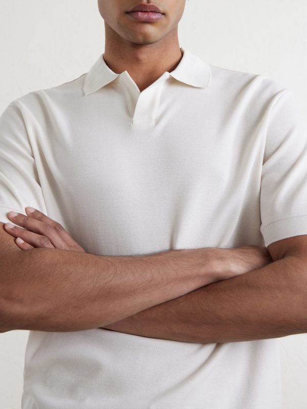 Pierre Honeycomb-Knit Cotton-Piqué Polo Shirt - CU Pierre Honeycomb-Knit Cotton-Piqué Polo Shirt - CU