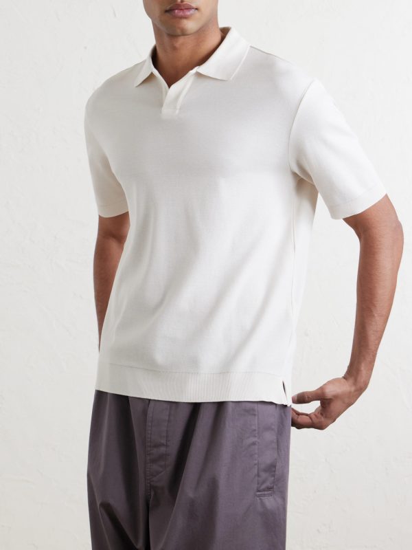 Pierre Honeycomb-Knit Cotton-Piqué Polo Shirt - FR Pierre Honeycomb-Knit Cotton-Piqué Polo Shirt - FR