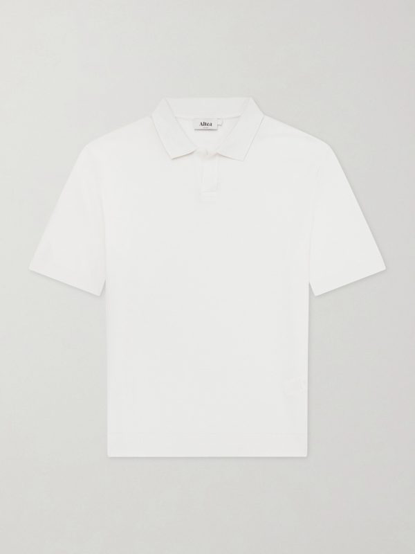 Pierre Honeycomb-Knit Cotton-Piqué Polo Shirt Pierre Honeycomb-Knit Cotton-Piqué Polo Shirt