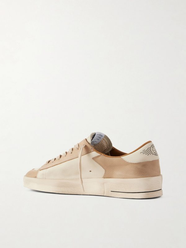 Stardan Distressed Colour-Block Full-Grain Nubuck and Leather Sneakers - BK Stardan Distressed Colour-Block Full-Grain Nubuck and Leather Sneakers - BK
