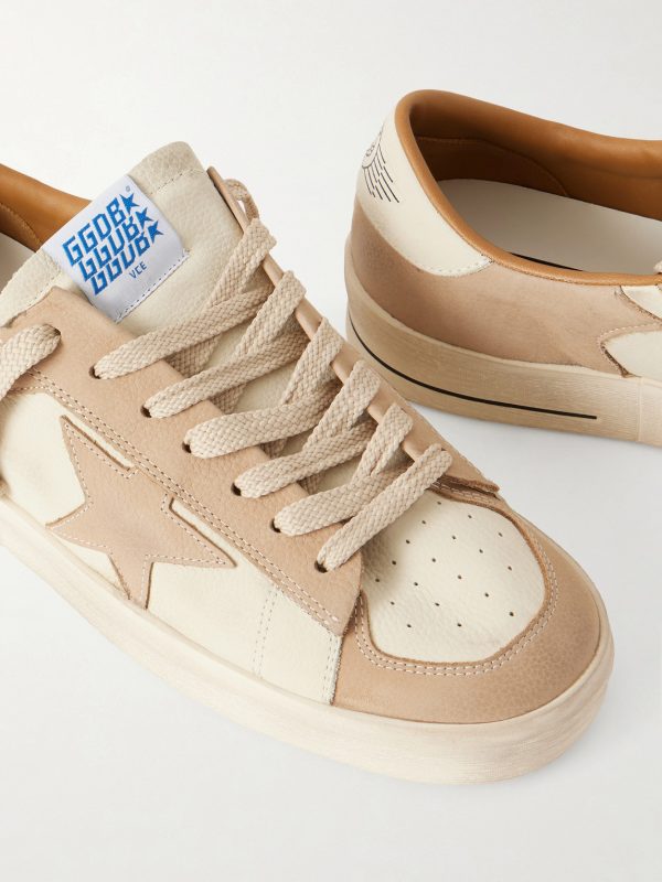 Stardan Distressed Colour-Block Full-Grain Nubuck and Leather Sneakers - CU Stardan Distressed Colour-Block Full-Grain Nubuck and Leather Sneakers - CU