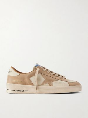 Stardan Distressed Colour-Block Full-Grain Nubuck and Leather Sneakers