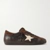 Super-Star Distressed Suede-Trimmed Leather Sneakers Super-Star Distressed Suede-Trimmed Leather Sneakers