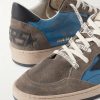 Ball Star Suede-Trimmed Distressed Leather Sneakers - CU