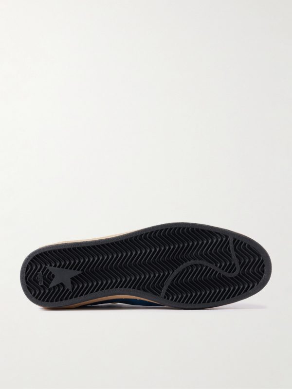 Ball Star Suede-Trimmed Distressed Leather Sneakers - E1