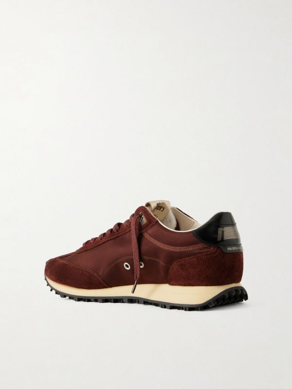 Marathon Suede and Leather-Trimmed Satin Sneakers - BK Marathon Suede and Leather-Trimmed Satin Sneakers - BK