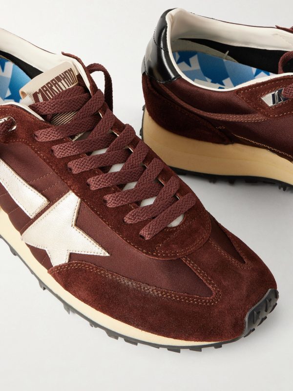 Marathon Suede and Leather-Trimmed Satin Sneakers - CU Marathon Suede and Leather-Trimmed Satin Sneakers - CU