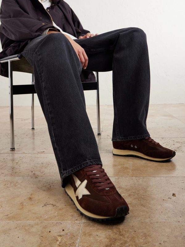 Marathon Suede and Leather-Trimmed Satin Sneakers - FR Marathon Suede and Leather-Trimmed Satin Sneakers - FR