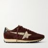Marathon Suede and Leather-Trimmed Satin Sneakers Marathon Suede and Leather-Trimmed Satin Sneakers