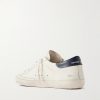 Super-Star Distressed Glossed-Trimmed Leather Sneakers - BK Super-Star Distressed Glossed-Trimmed Leather Sneakers - BK