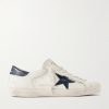 Super-Star Distressed Glossed-Trimmed Leather Sneakers Super-Star Distressed Glossed-Trimmed Leather Sneakers